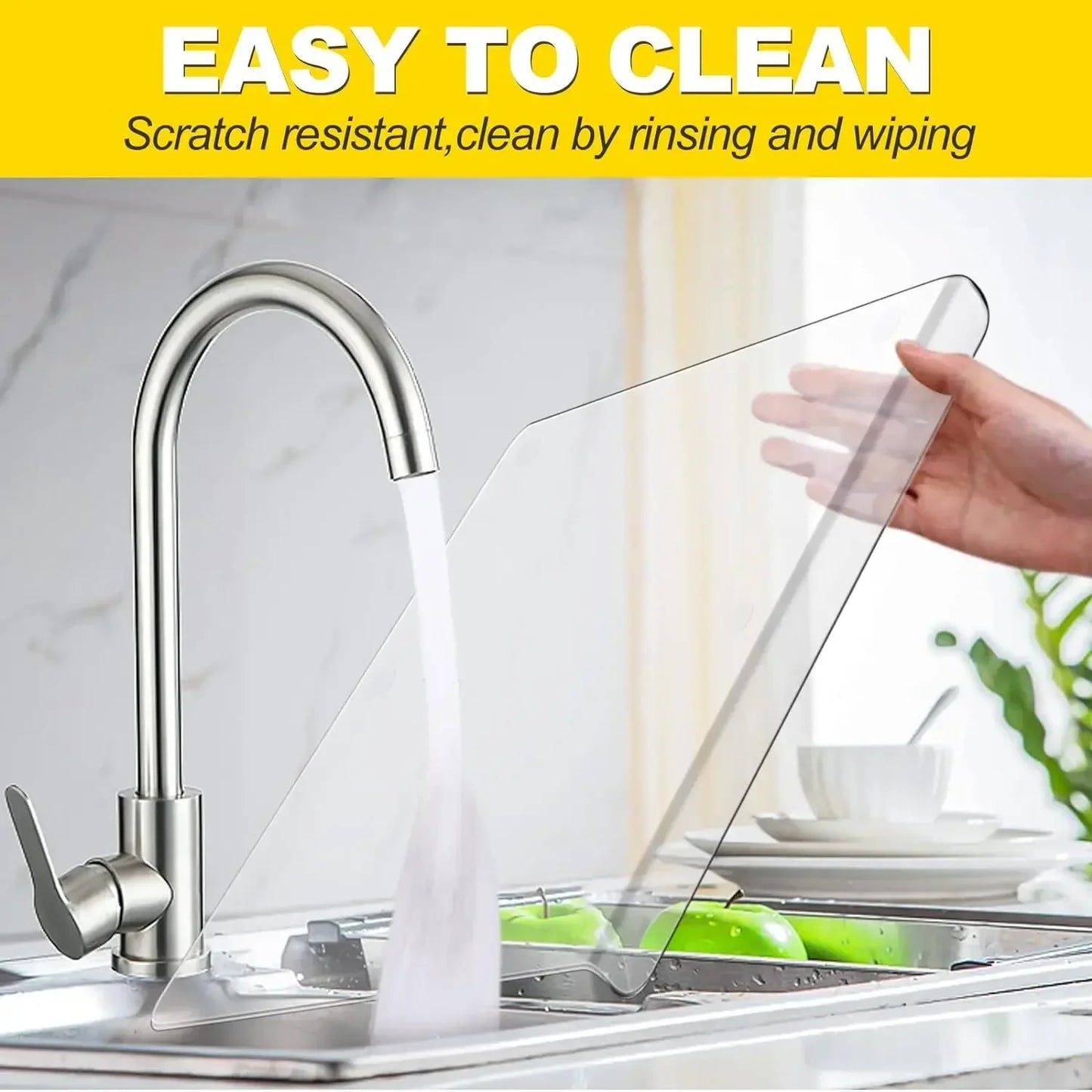 1pc Large Black /White Acrylic Cutting Board with Countertop Edge with Lip Edge - Hand Wash Only, - Ideal Gift for Parents