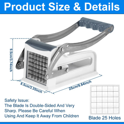 Vegetable Shredder Stainless Steel Potato Chips Maker Chopper French Fry Cutter Machine w 25/49 Holes Blades Manual Food Slicer