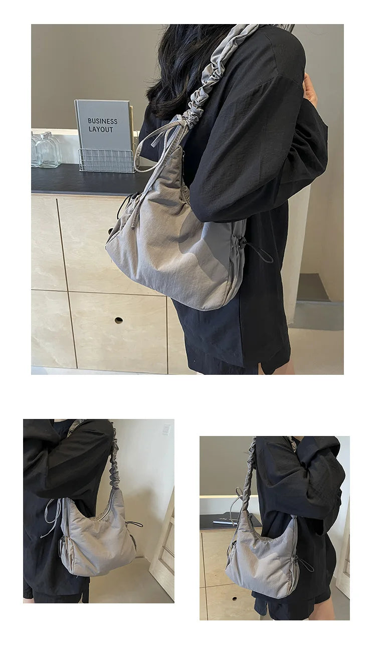 Soft Design Cloth Small Shopper Shopping Underarm Bags Lady Shoulder Bag for Women 2024 Trend Fashion Y2K Handbags сумка