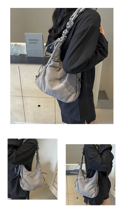 Soft Design Cloth Small Shopper Shopping Underarm Bags Lady Shoulder Bag for Women 2024 Trend Fashion Y2K Handbags сумка