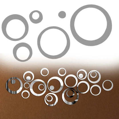 24Pcs 3D Acrylic Round Mirror Wall Stickers | Removable DIY Home Decoration for Living Room & Bedroom