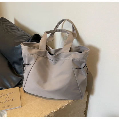 Casual Fashion Large Capacity Tote Bag Simple Travel Bag Women Large Shoulder Bag Aesthetic Handbags Drawstring Tote Handbag