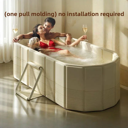 Folding Adult & Kids Bath Bucket | Portable Full-Body Bathtub for Home, Family & Couples