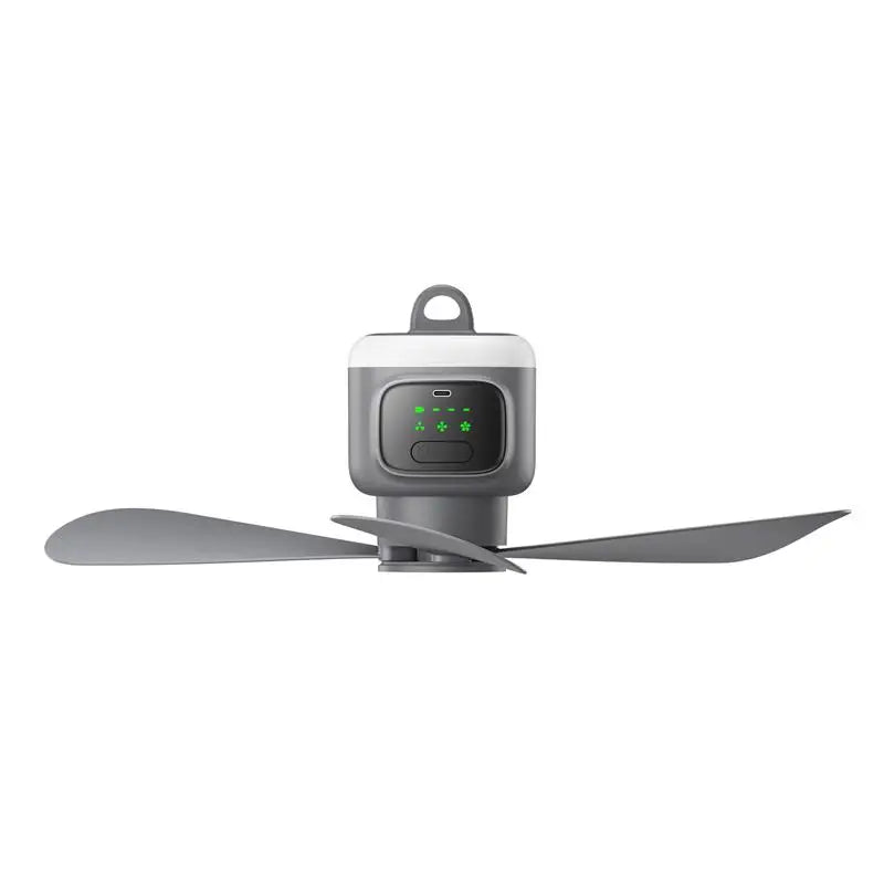 12000mAh Portable Camping Ceiling Fan with LED Light & Remote | Rechargeable Outdoor Tent Air Circulator Cooler