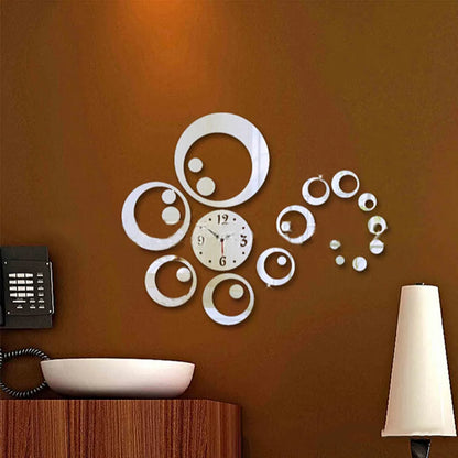3D Acrylic Mirror Wall Clock | Modern Quartz Sticker Clock for Living Room & Home Decoration