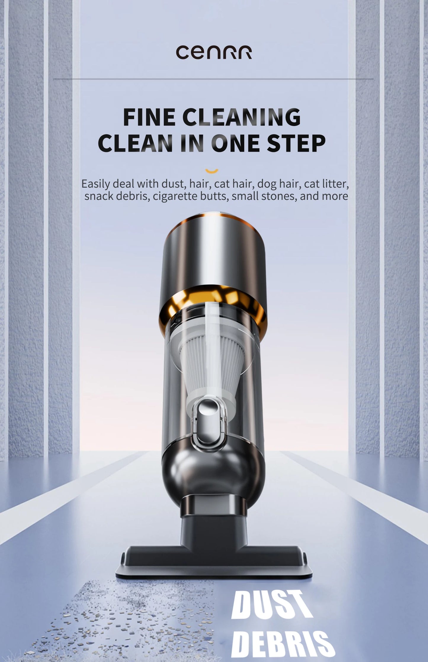 CENRR 998000PA Car Vacuum Cleaner Strong Suction Cordless Wireless Cleaner Handheld Portable Vacuum Cleaner Cleaning Machine