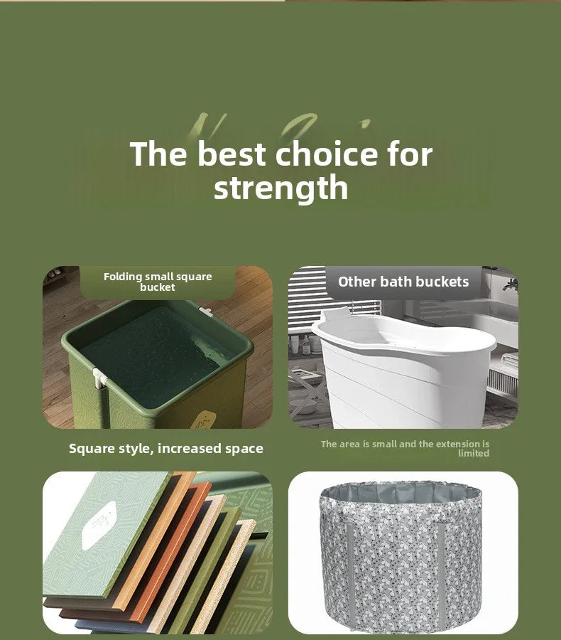 Household Children's Bath Bucket Adult Home Life Double Foldable Bath Bucket Thickened Free Installation Bathtub