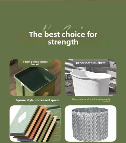 Household Children's Bath Bucket Adult Home Life Double Foldable Bath Bucket Thickened Free Installation Bathtub