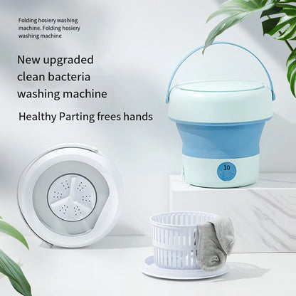 6L/11L Foldable Portable Washing Machine with Spin Dryer | Ultrasonic Mini Washer for Clothes, Underwear & Travel Use