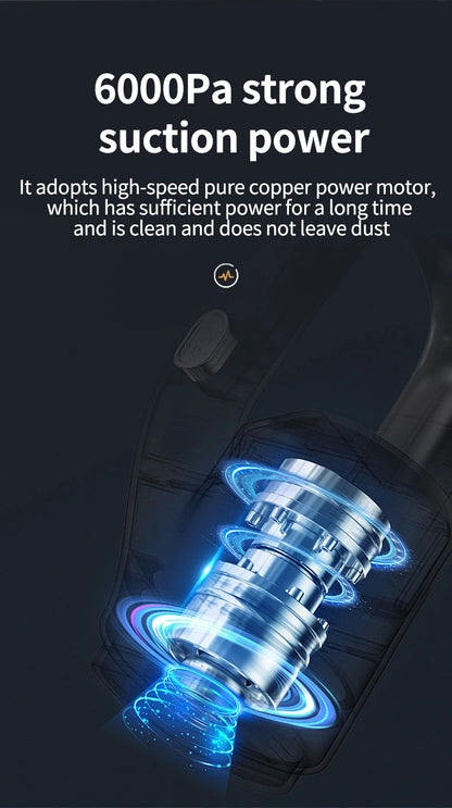 120W Wireless Car Vacuum Cleaner | 50000Pa Powerful Portable Auto Dust Collector with 2000mAh Battery