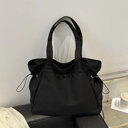 Casual Fashion Large Capacity Tote Bag Simple Travel Bag Women Large Shoulder Bag Aesthetic Handbags Drawstring Tote Handbag