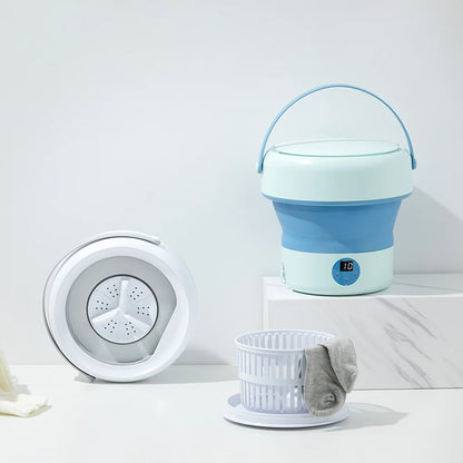 6L/11L Foldable Portable Washing Machine with Spin Dryer | Ultrasonic Mini Washer for Clothes, Underwear & Travel Use