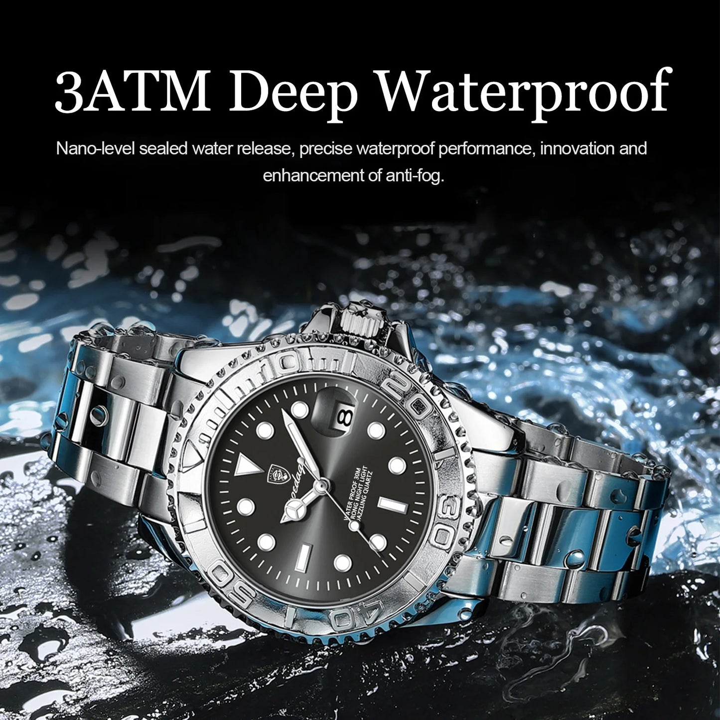 POEDAGAR Top Luxury Man Watch Waterproof Luminous Date Men Watch Stainless Steel Male Clock Sports Fashion Men's Quartz Watches