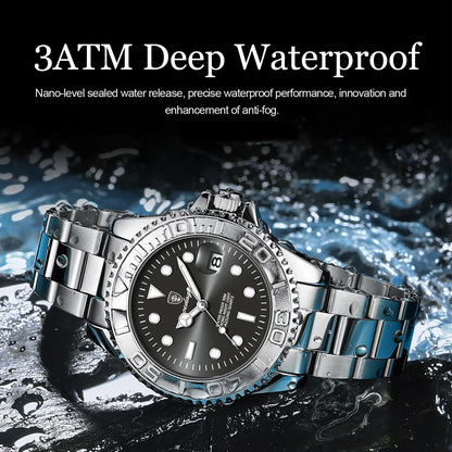 POEDAGAR Top Luxury Man Watch Waterproof Luminous Date Men Watch Stainless Steel Male Clock Sports Fashion Men's Quartz Watches
