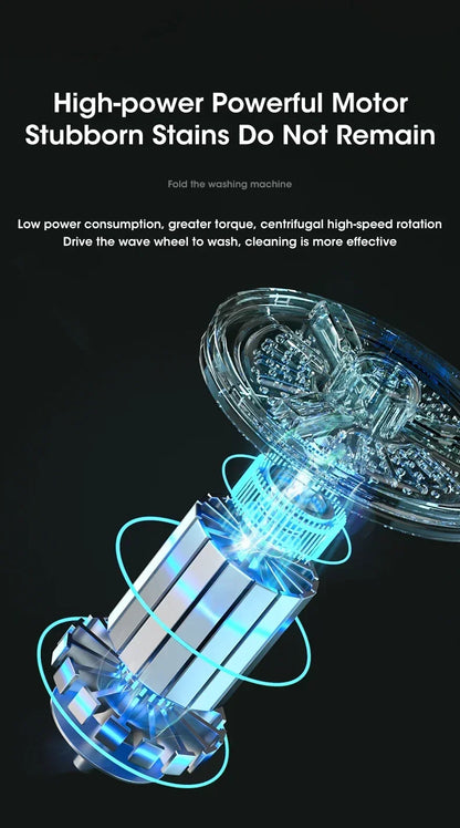 Mini Folding Washing Machine with Spin Dryer | Portable Laundry Washer for Underwear, Socks & Baby Clothes – Compact & Powerful