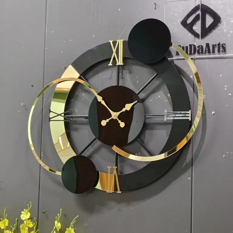 65x60 New Large Metal Frame Wall Clock 2025 Minimalist Modern Needle Art Black Home Decor Watch From Manufacturer