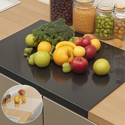 1pc Large Black /White Acrylic Cutting Board with Countertop Edge with Lip Edge - Hand Wash Only, - Ideal Gift for Parents