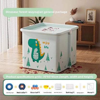 Household Children's Bath Bucket Adult Home Life Double Foldable Bath Bucket Thickened Free Installation Bathtub