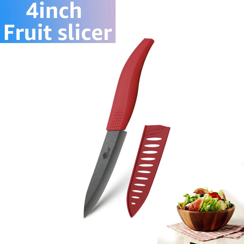 Ceramic Fruit Knife for Kitchen 3 4 5 6 inch Chef Knife with Sheath Utility Slicing Cooking Tool for Vegetable Rustproof Zirconi