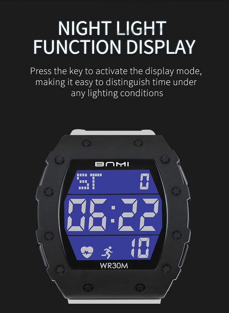 NEW Men's Watch Outdoor Sports Expeditions Fashion Large Screen Waterproof Clock Multifunctional Digital Electronics Watches