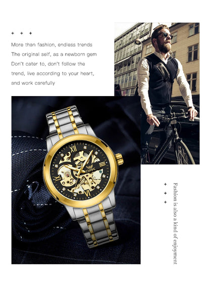 OPK 8165 Mens Watch Original Fashion Brand Luxury Watch Hollowing Watches For Men Waterproof Automatic Watch Mens Gifts Freebie