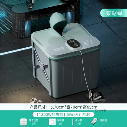 Villa Automatic Heating Folding Bath Bucket Full Body Sweat Steam Bath Barrel Constant Temperature Thickening Portable Bathtub H