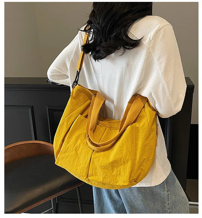 Summer New Large Capacity Crossbody Bag Nylon Fashionable Single Shoulder Handbag Women's Casual Tote Bag