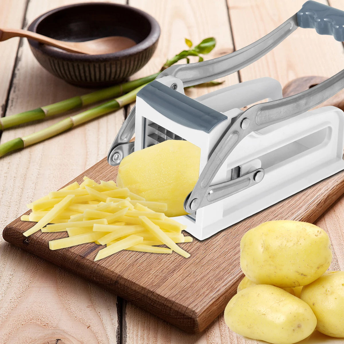 Vegetable Shredder Stainless Steel Potato Chips Maker Chopper French Fry Cutter Machine w 25/49 Holes Blades Manual Food Slicer