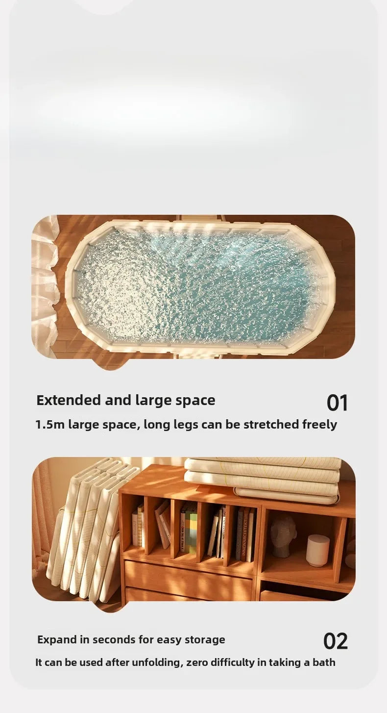 Folding Adult & Kids Bath Bucket | Portable Full-Body Bathtub for Home, Family & Couples