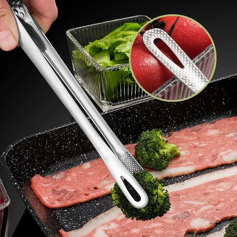 BBQ Grill Meat Tongs Stainless Steel Grill Tongs Barbecue Clip Kitchen Meat Cooking Utensils Barbecue Cooking Clamp Tool