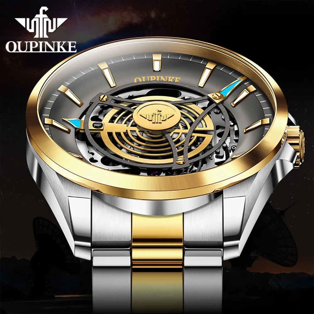 OUPINKE 3206 Mens Watches  Automatic Mechanical Wristwatch For Man Stainless Steel Waterproof Luminous Sapphire Luxury Original