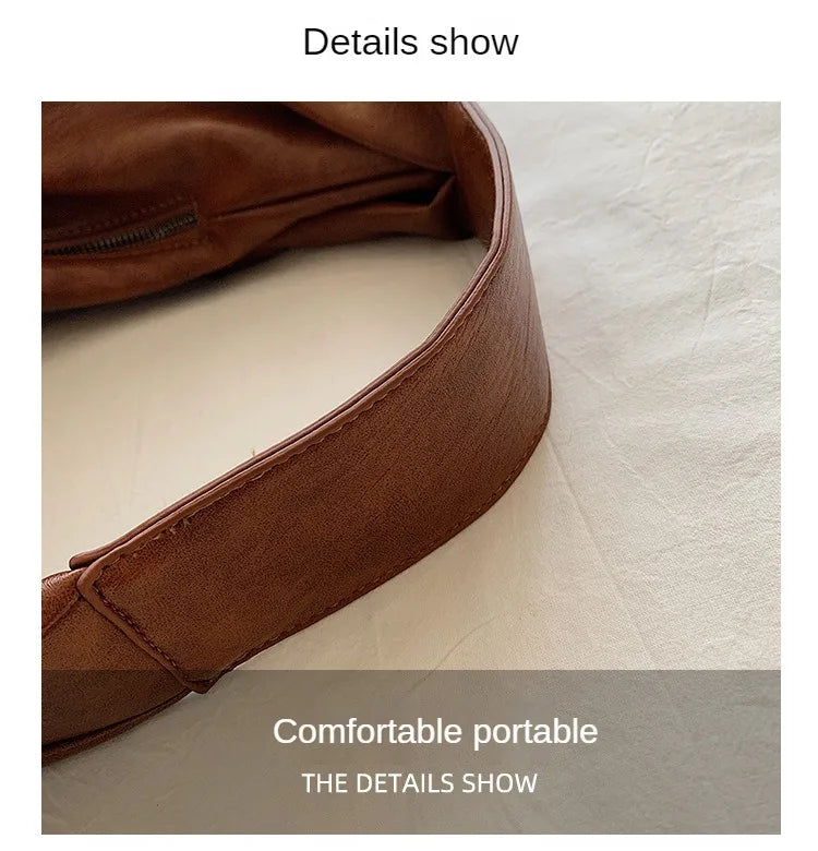 Big Black Shoulder Bags for Women Large Hobo Shopper Bag Solid Color Quality Soft Leather Crossbody Handbag Lady Travel Tote Bag