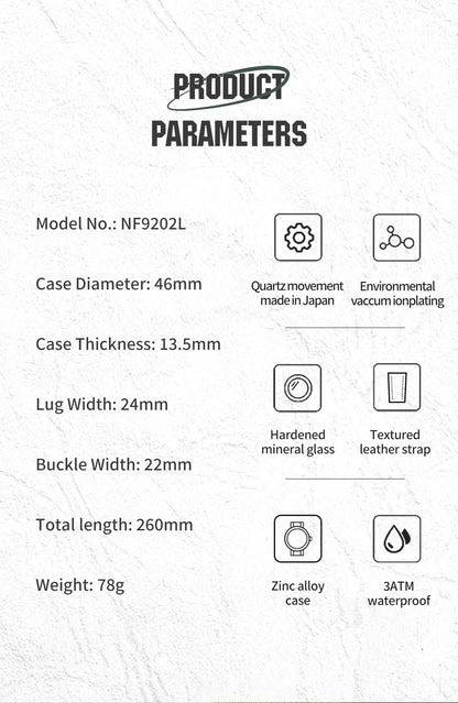 NAVIFORCE Popular Male Wristwatch Military Sports Shockproof Waterproof Leather Watch Men Fashion Casual Clock Relogio Masculino