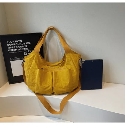 Summer New Large Capacity Crossbody Bag Nylon Fashionable Single Shoulder Handbag Women's Casual Tote Bag