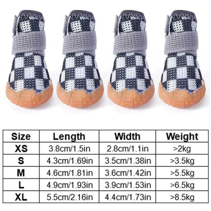 4PCS Breathable Mesh Dog Shoes | Soft Anti-Skid & Wear-Resistant Puppy Boots for Outdoor Protection