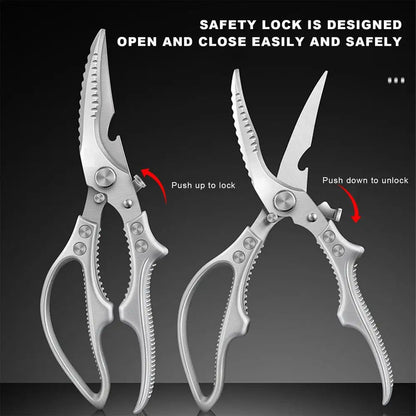 Multifunctional Stainless Steel Kitchen Tools For Cutting Vegetables Meat Fish Food Scissors Kitchen Multi-purpose Tools