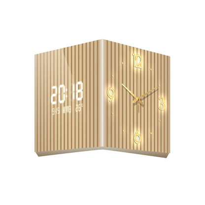 Modern Dual-Sided Corner Wall Clock | Minimalist Frameless Space-Saving Clock for Living Room, Bedroom & Office Decor
