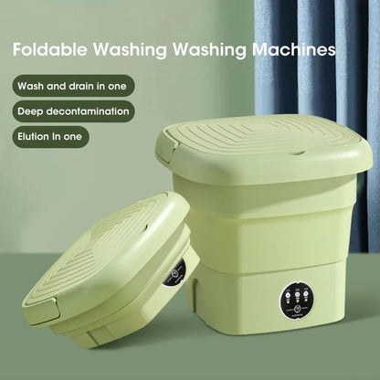 Mini Folding Washing Machine with Spin Dryer | Portable Laundry Washer for Underwear, Socks & Baby Clothes – Compact & Powerful