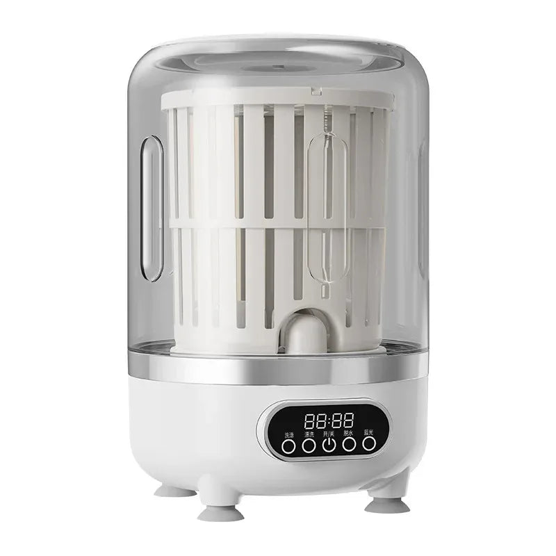 Mini Dual-Tub Washing Machine Portable Washer For Underwear/Socks 3L Capacity Blue Light Sterilization Easy Drain