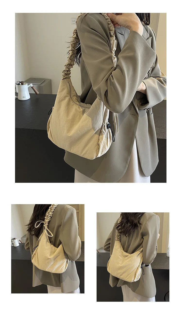 Soft Design Cloth Small Shopper Shopping Underarm Bags Lady Shoulder Bag for Women 2024 Trend Fashion Y2K Handbags сумка