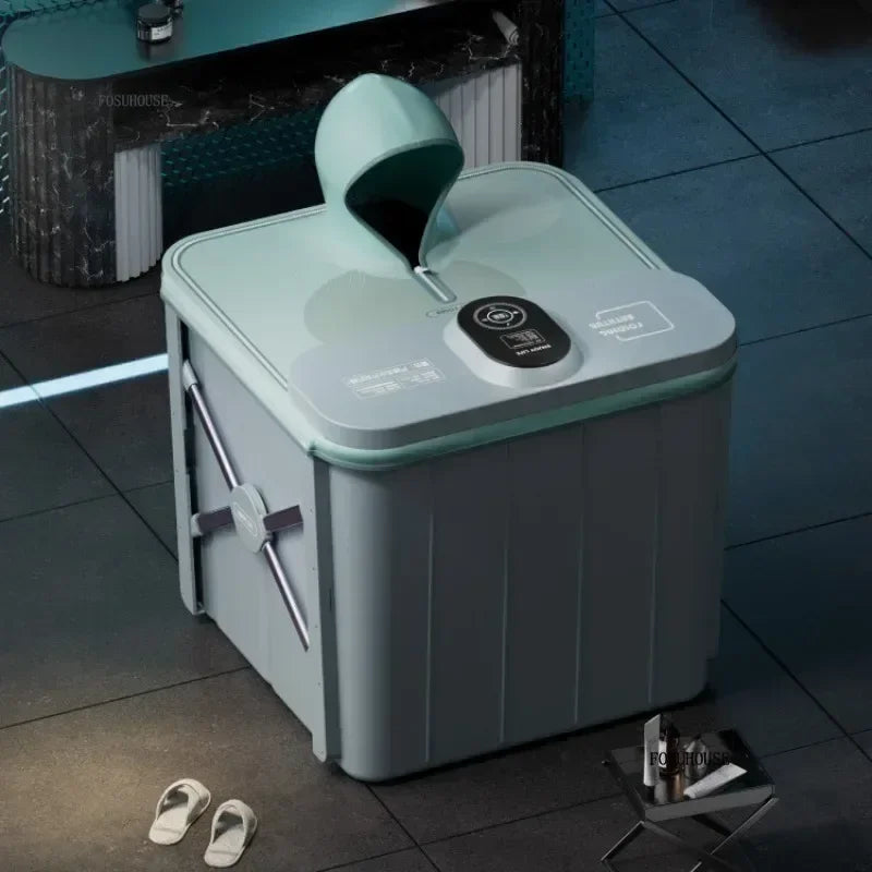Villa Automatic Heating Folding Bath Bucket Full Body Sweat Steam Bath Barrel Constant Temperature Thickening Portable Bathtub H
