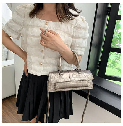 Fashion Ladies Shoulder Bag 2025 New Purses and Handbags High Quality PU Stone Pattern Crossbody Bag for Women Armpit Clutch Bag