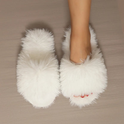 Women's Indoor Slippers 2024 Autumn and Winter New Plush Home Lazy Slippers Anti slip Durable Fashion Warm Sandals Slippers