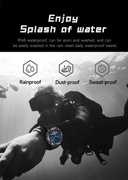 5ATM LED Flashlight Smart Watch Men 100+ Sports Modes Health Monitor Man Watches Bluetooth Call Men Smartwatches For Android ios