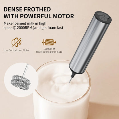 Powerful Handheld Milk Frother & Drink Mixer | Rechargeable Electric Whisk & Foam Maker for Coffee, Lattes & Eggs