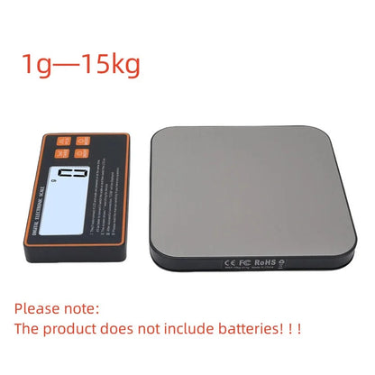 Wireless Kitchen Scale with Remote Display Stainless Steel Pan Magnetic Digital Electronic 15KG for Food Meal Prep