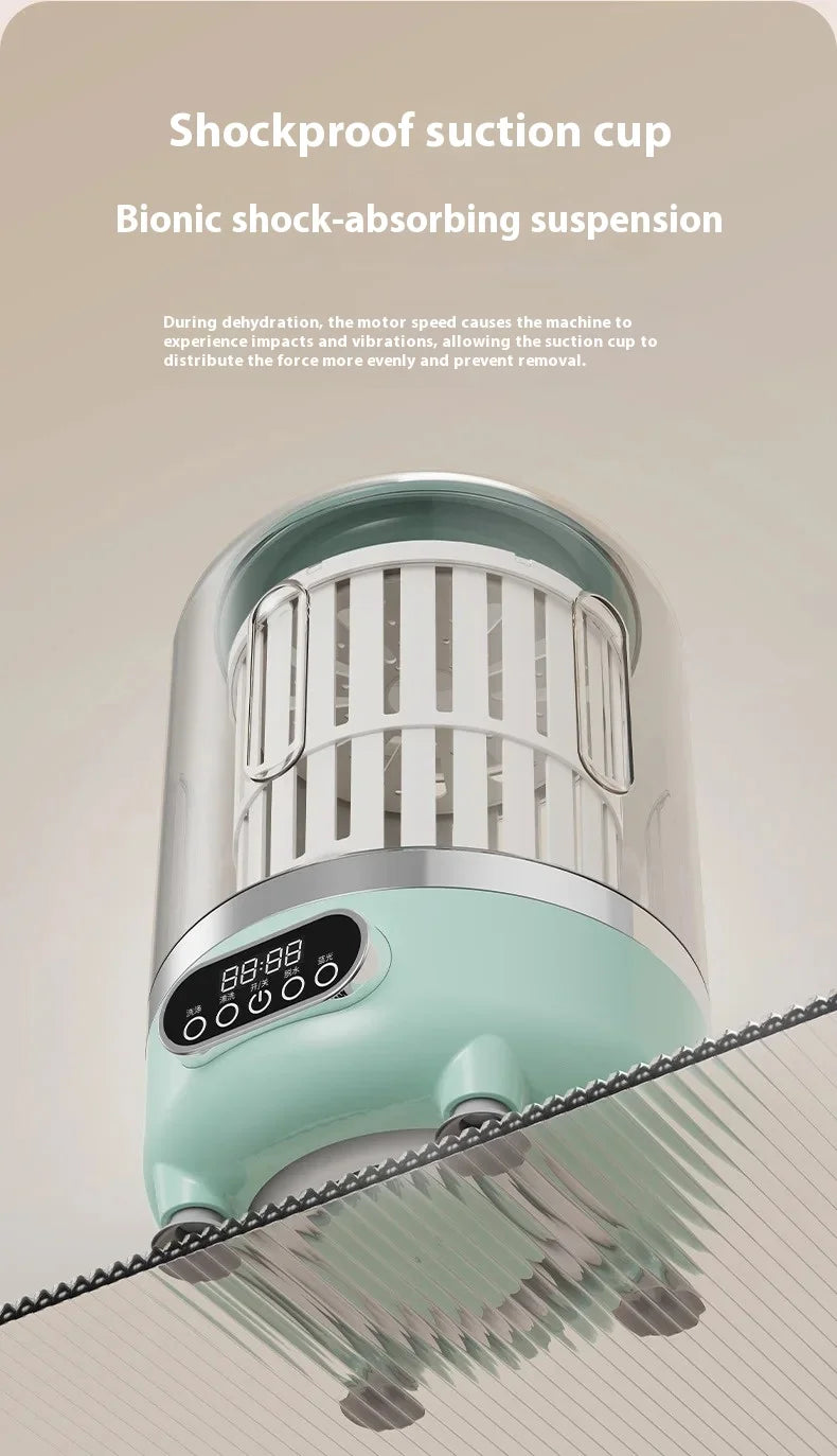 Mini Dual-Tub Washing Machine Portable Washer For Underwear/Socks 3L Capacity Blue Light Sterilization Easy Drain