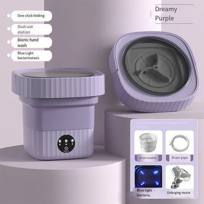 6L/11L Foldable Portable Washing Machine with Spin Dryer | Ultrasonic Mini Washer for Clothes, Underwear & Travel Use