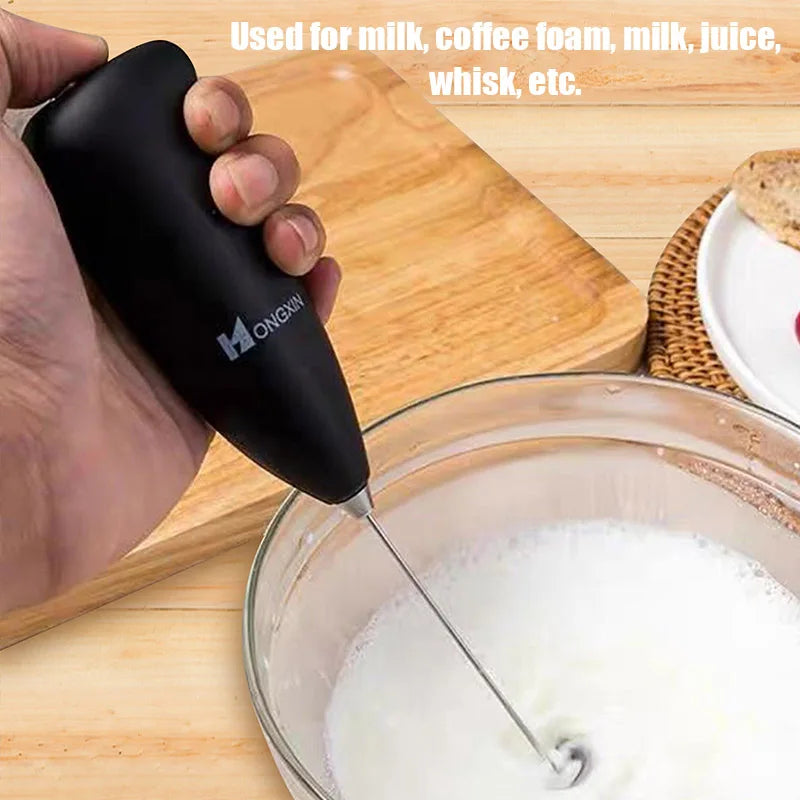 Electric Coffee Milk Frother & Egg Beater | Handheld Stainless Steel Whisk Mixer for Drinks & Baking