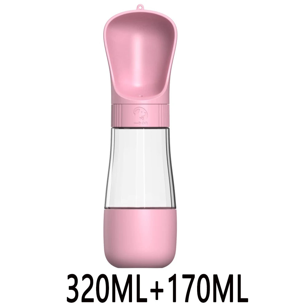 Twist-Open Portable Dog Water Bottle | Travel Pet Drinking & Feeding Cup with Food Bowl for Outdoor Walking